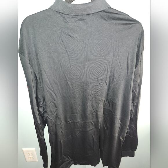 POLO GOLF RALPH LAUREN Black Mens Long Sleeve Polo Pima Cotton Size XL‎ - Picture 8 of 10